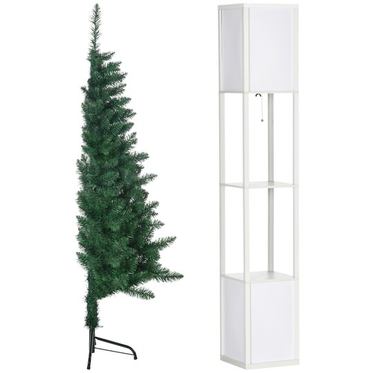 Edge Collections - Flocked Artificial Christmas Tree with Slim Design and Pre-Lit LED Lights - 1 Piece